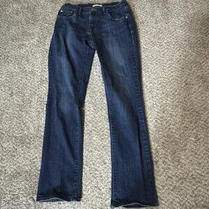 Levis 505 Jeans Womens 27x32 Blue Straight Leg Mid Rise Denim Stretch Pants